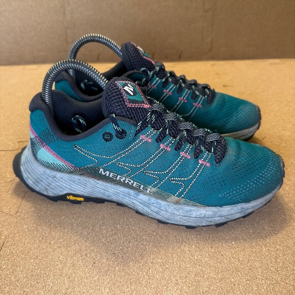 Merrell Moab Flight Womens Trail Running Shoes Teal Pink J066814 Size 7 Comfort